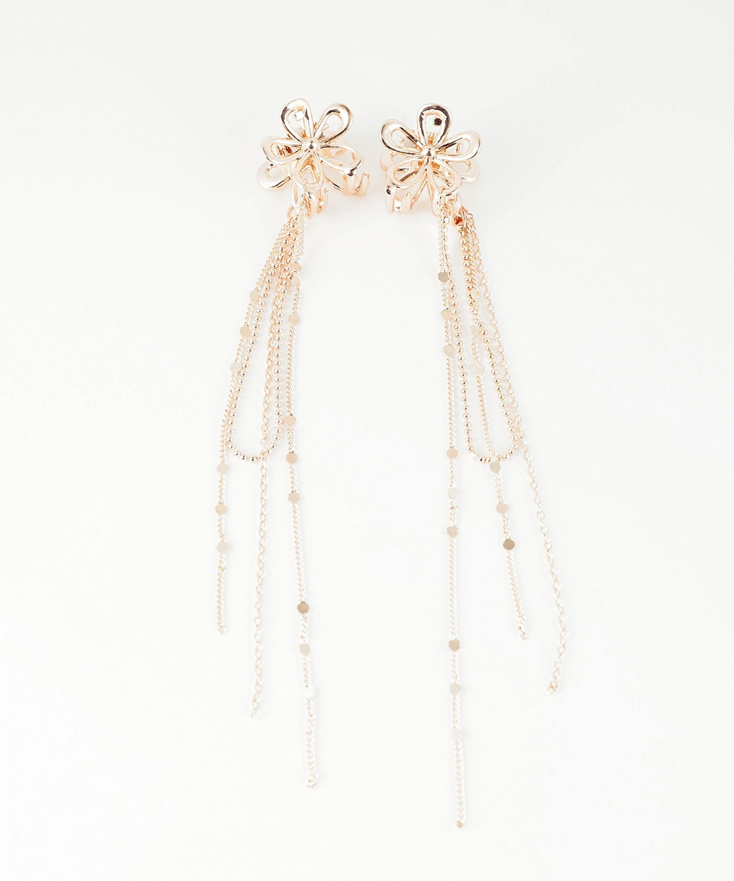 メタルフラワーチェーン付きミニクリップ2Pセット