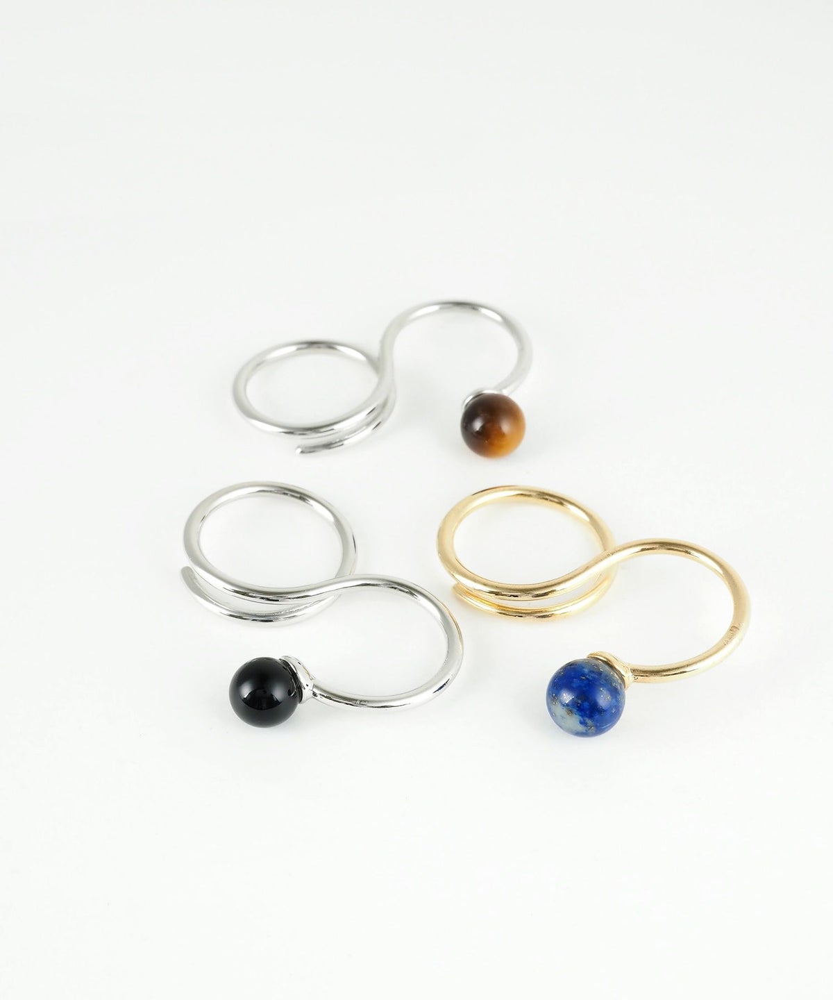 ストーンスパイラルダブルリング【MUK blossom stone】