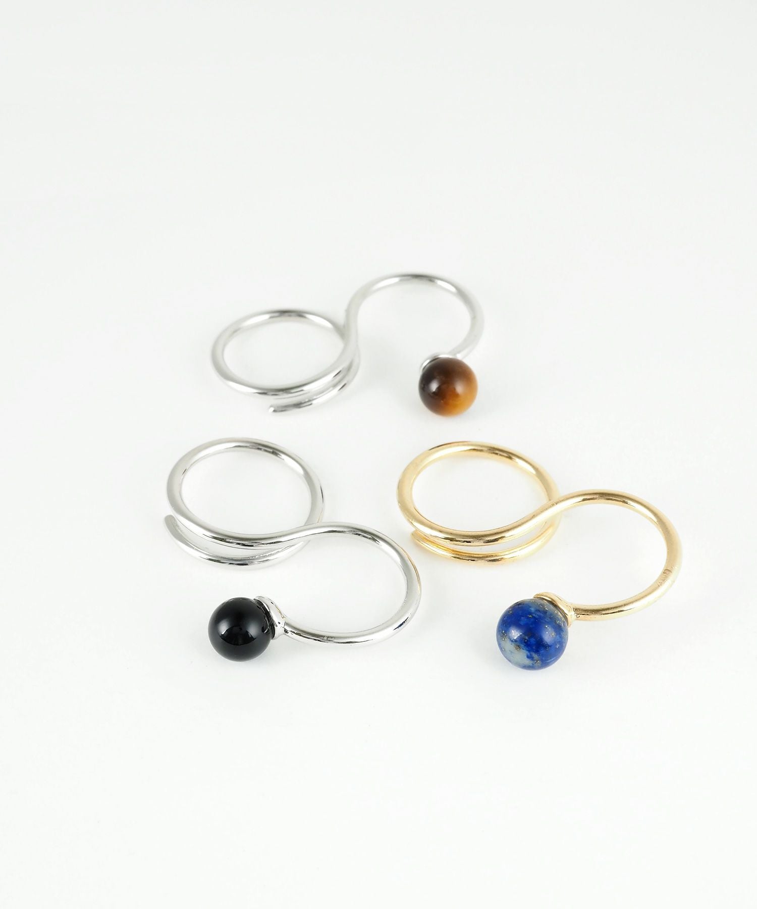 ストーンスパイラルダブルリング【MUK blossom stone】