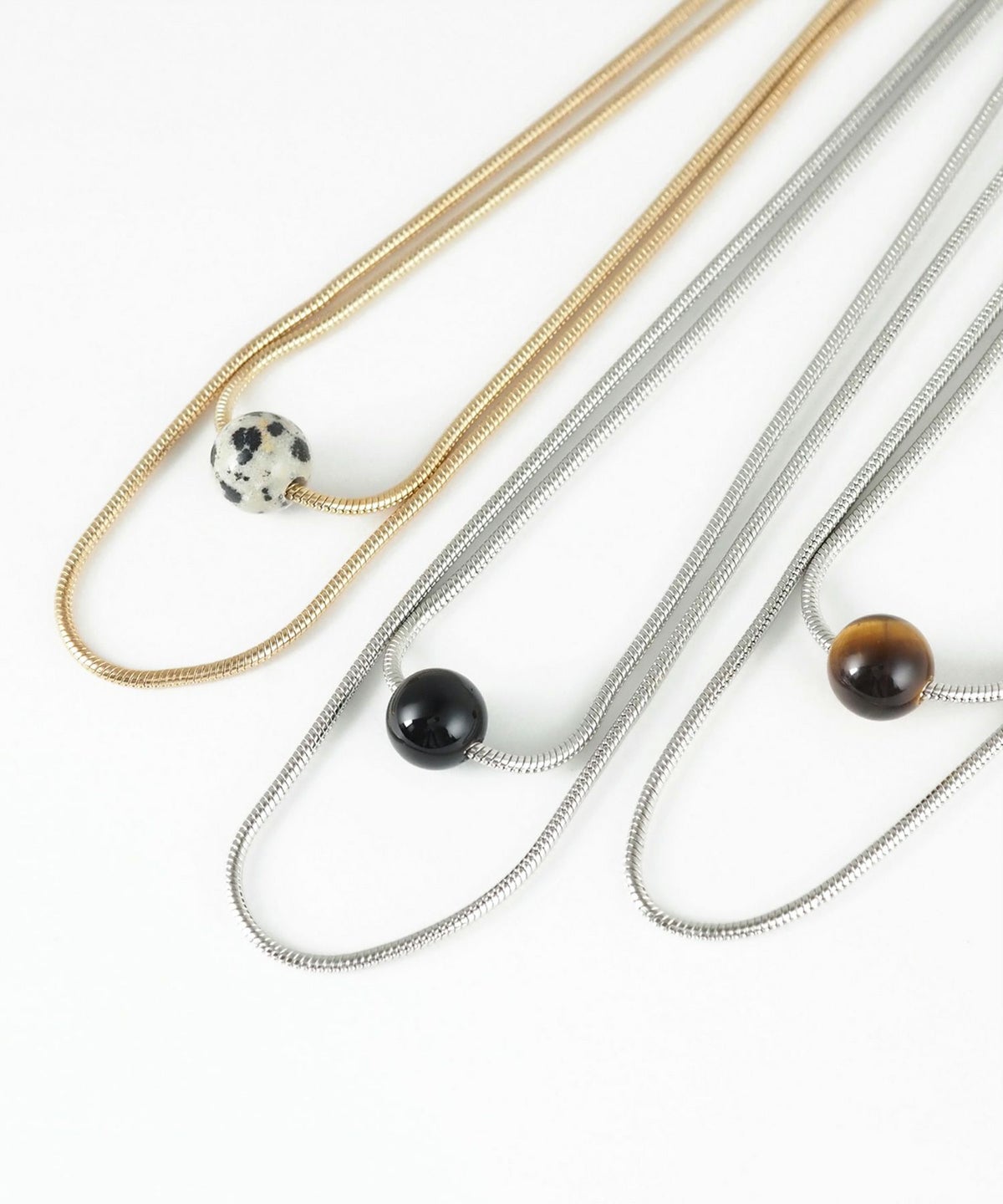 ストーン2連ショートネックレス【MUK blossom stone】