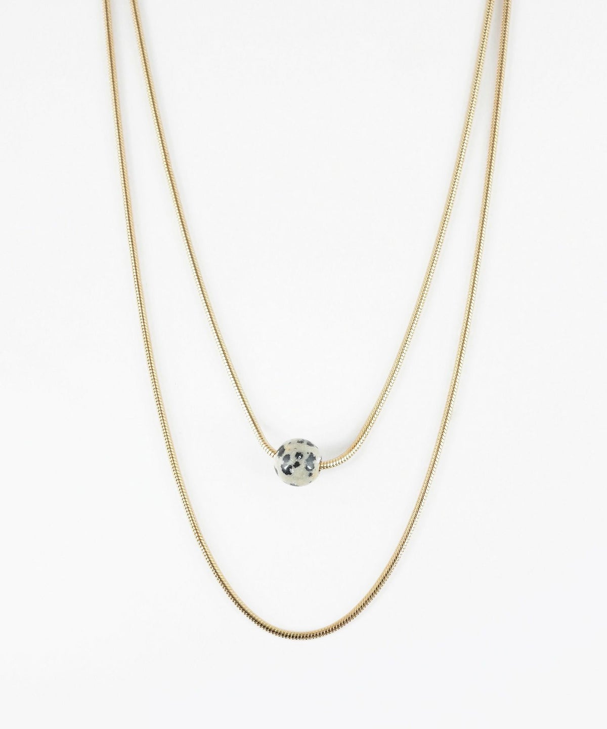 ストーン2連ショートネックレス【MUK blossom stone】