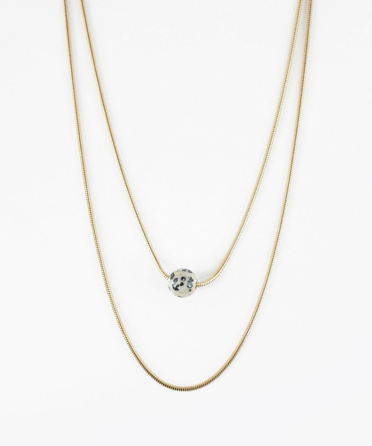 ストーン2連ショートネックレス【MUK blossom stone】