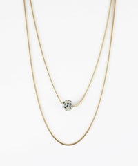 ストーン2連ショートネックレス【MUK blossom stone】