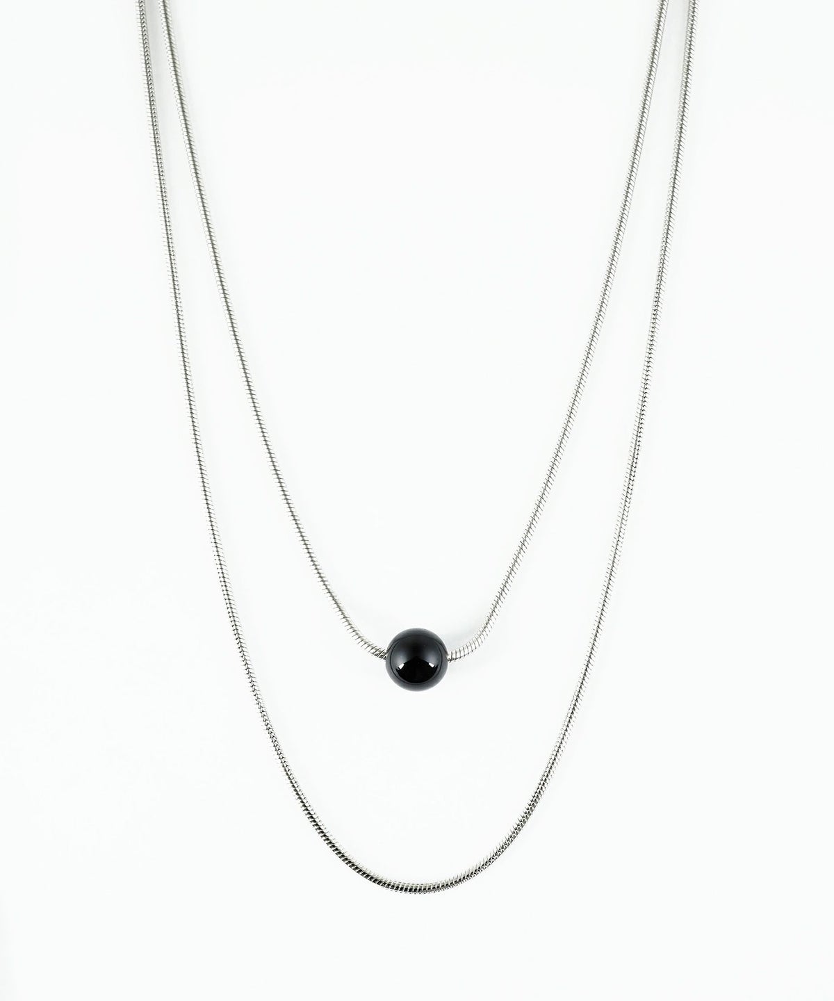 ストーン2連ショートネックレス【MUK blossom stone】