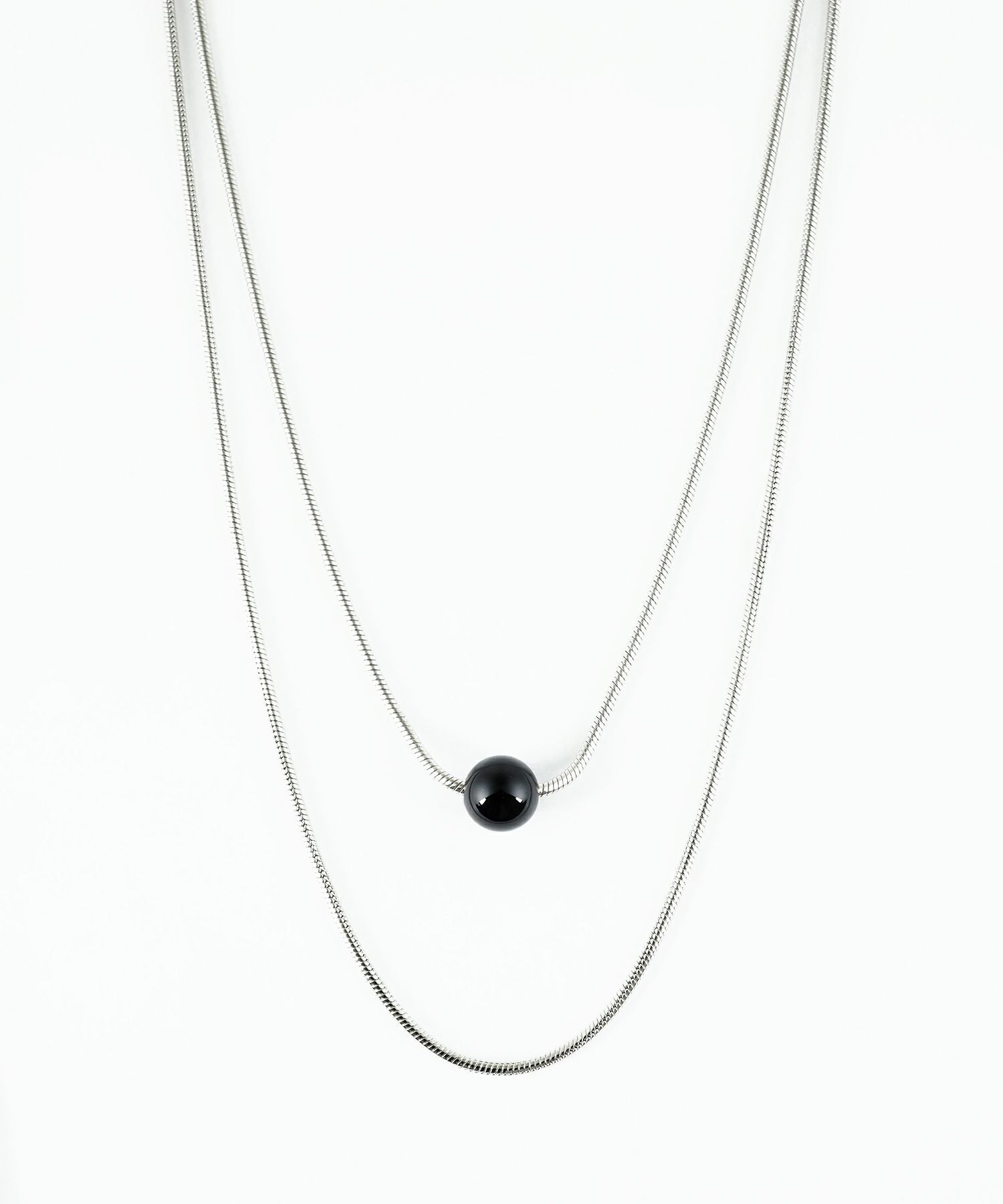 ストーン2連ショートネックレス【MUK blossom stone】