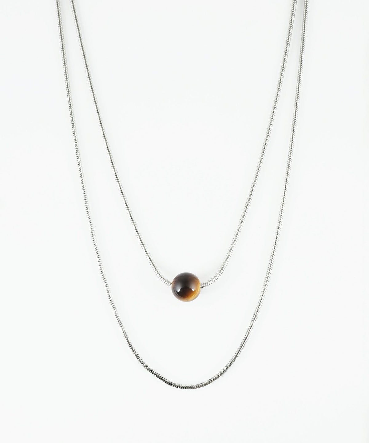 ストーン2連ショートネックレス【MUK blossom stone】