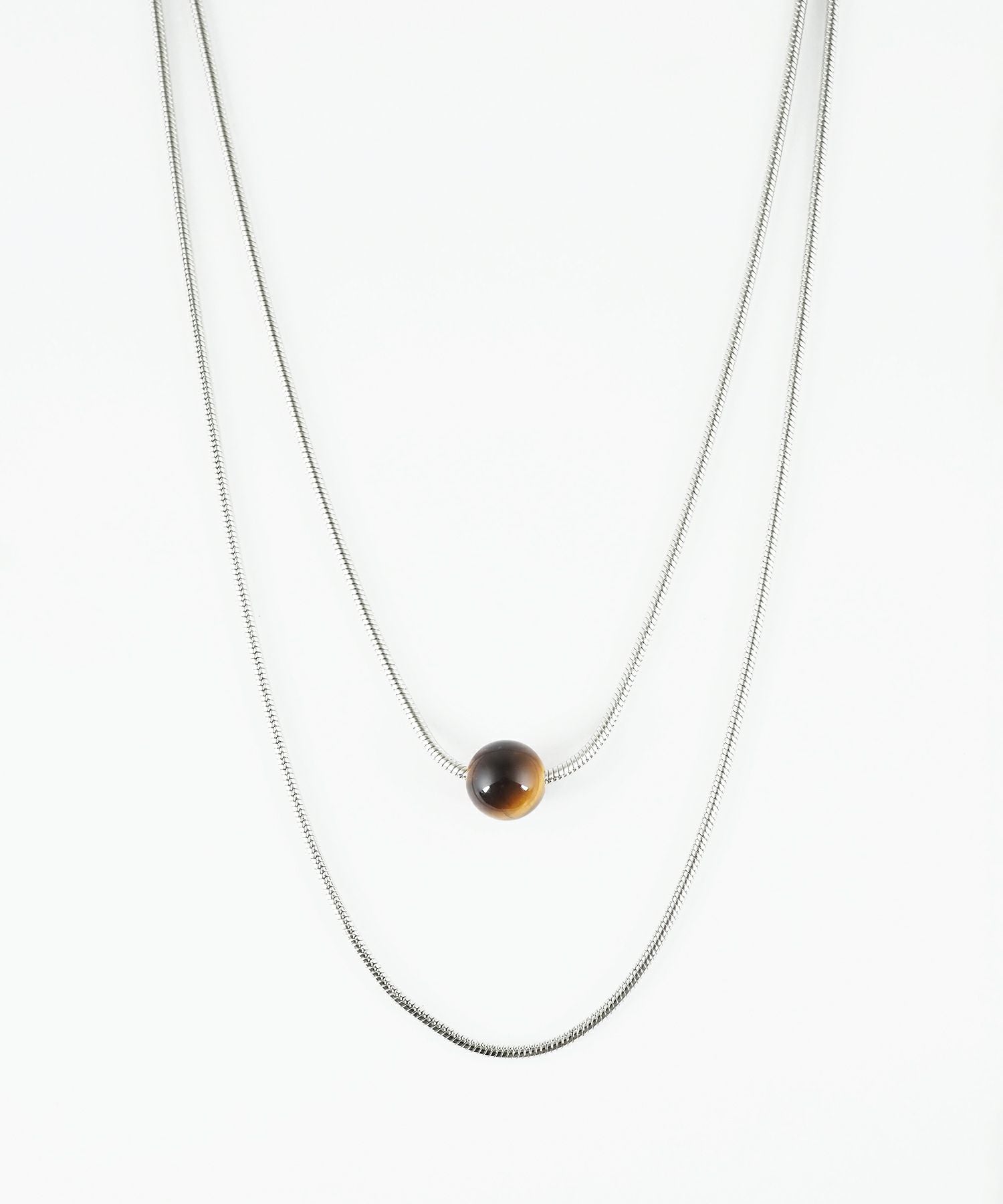 ストーン2連ショートネックレス【MUK blossom stone】