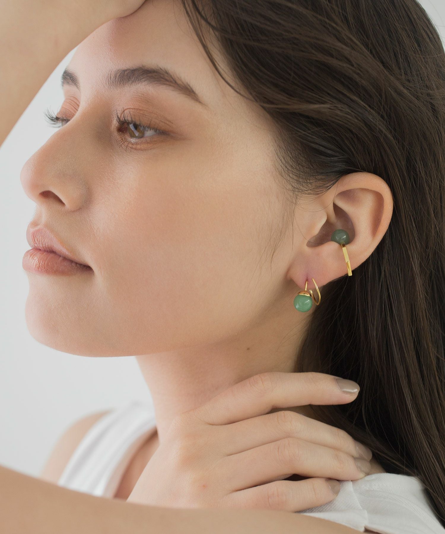 ストーンカールピアス【MUK blossom stone】