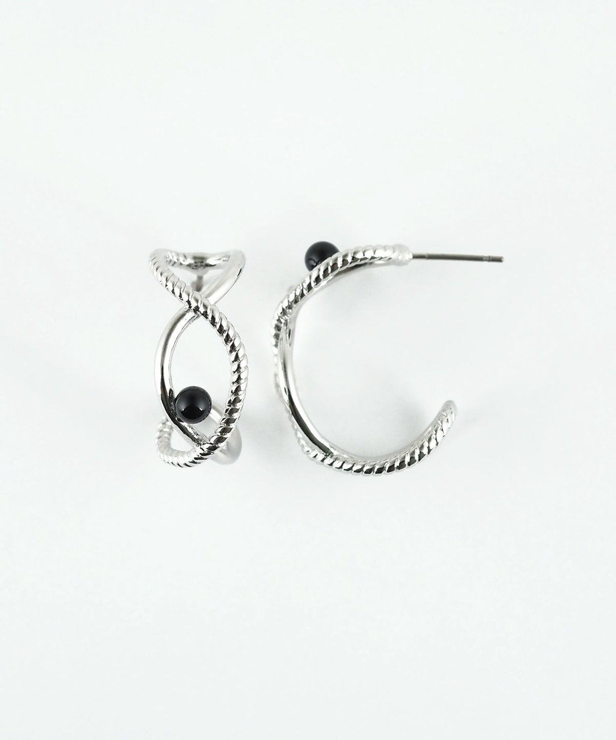 ストーンエリプスクロスピアス【MUK blossom stone】