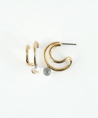 ストーン2連フープピアス【MUK blossom stone】