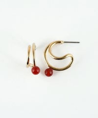 ストーン2連フープピアス【MUK blossom stone】