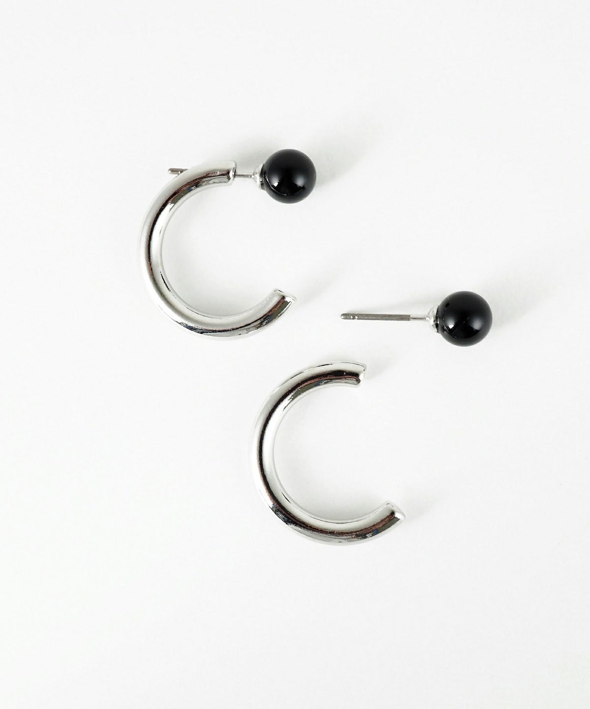 ストーンCカールフープピアス【MUK blossom stone】