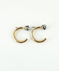 ストーンCカールフープピアス【MUK blossom stone】