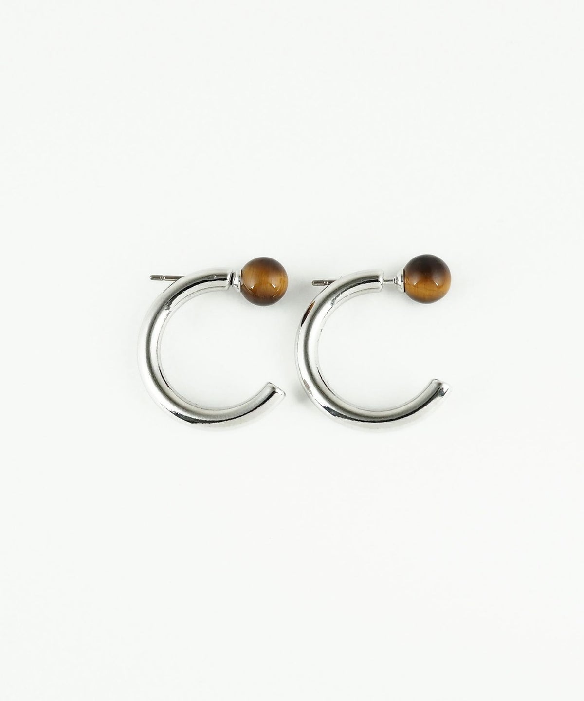 ストーンCカールフープピアス【MUK blossom stone】