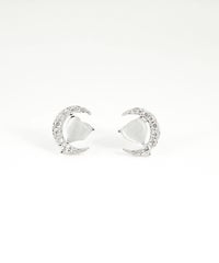 ハートムーンキャッツアイチタンポストピアス