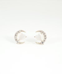 ハートムーンキャッツアイチタンポストピアス