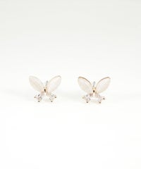 クラッシーバタフライキャッツアイチタンポストピアス