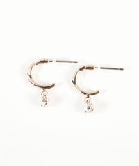 シンプルストーンピュアチタンポストピアス