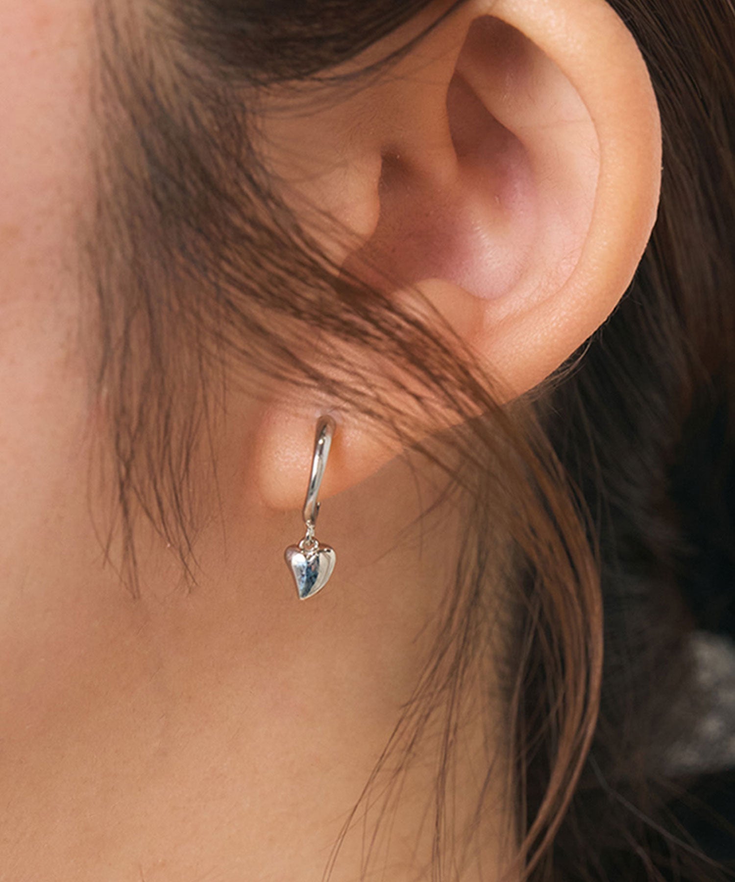 ハートフープピュアチタンポストピアス