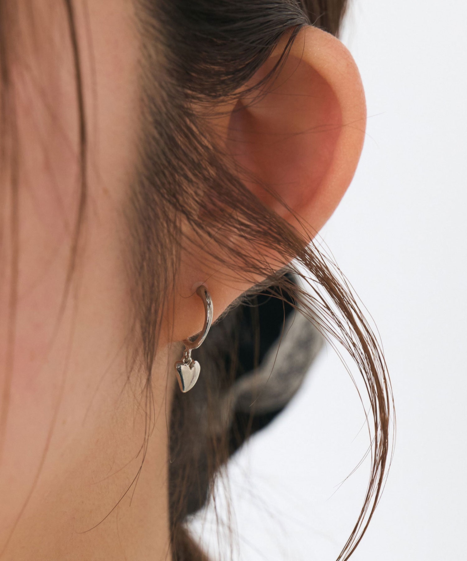 ハートフープピュアチタンポストピアス