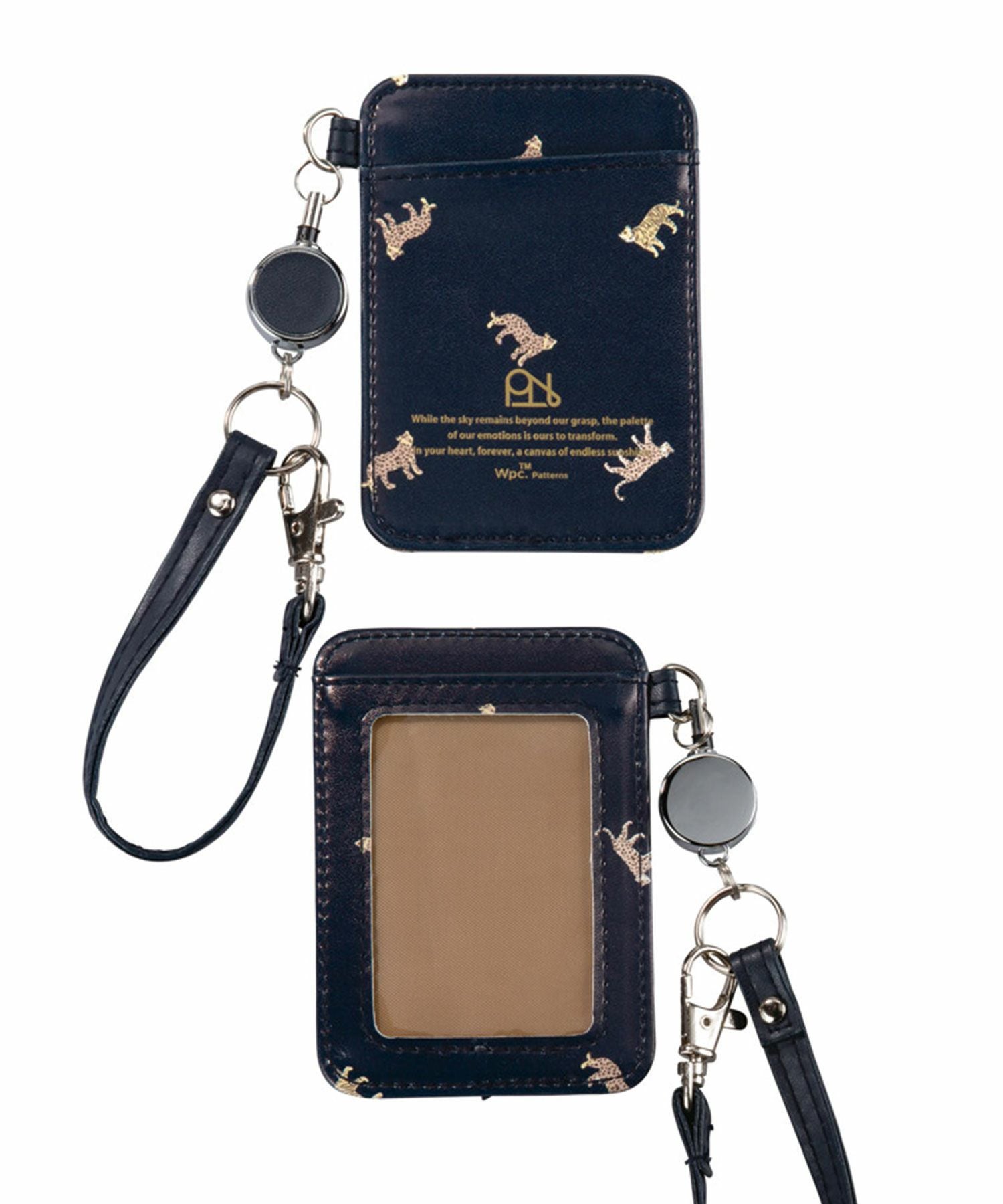 合皮プリントリール付きパスケース