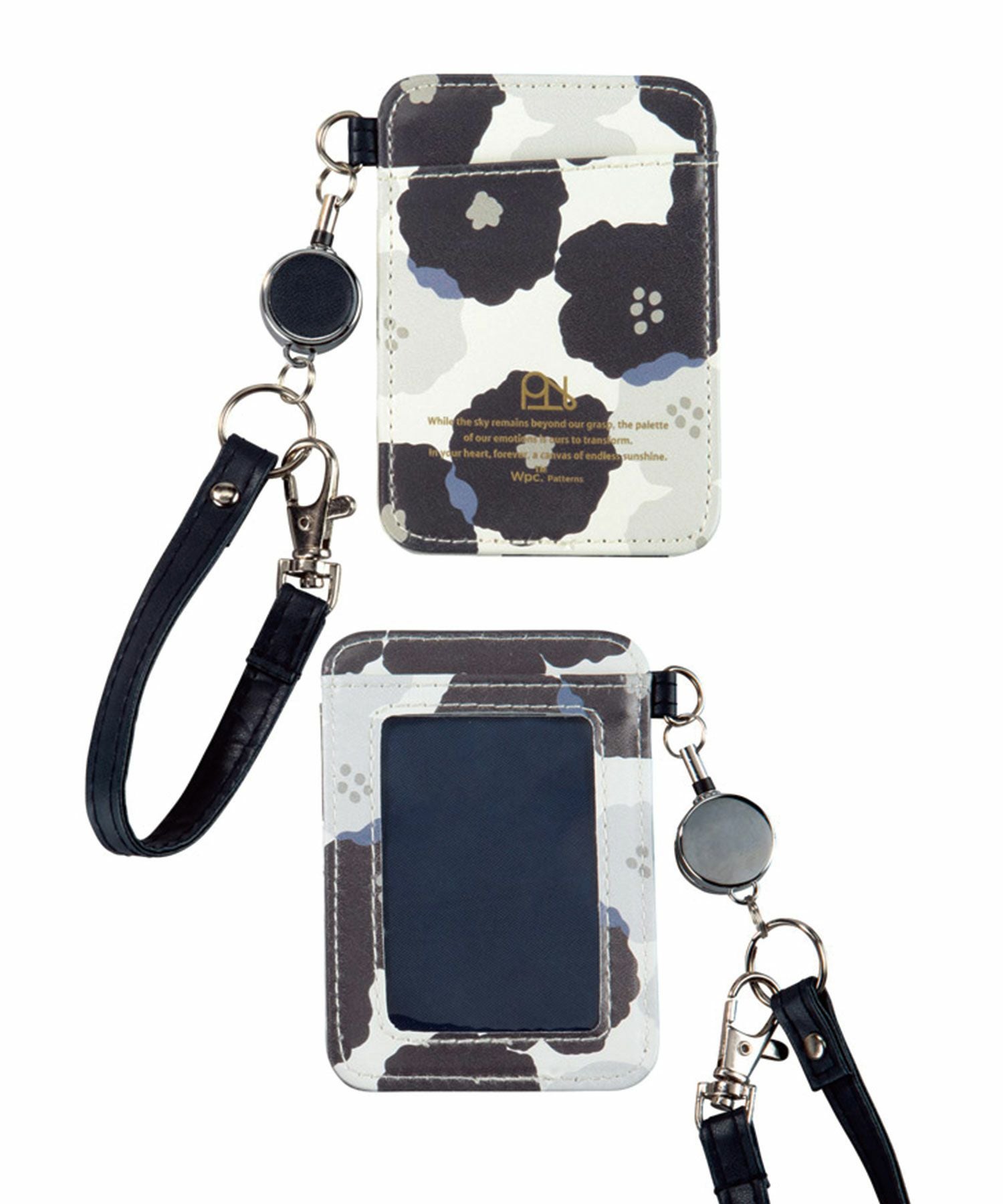 合皮プリントリール付きパスケース