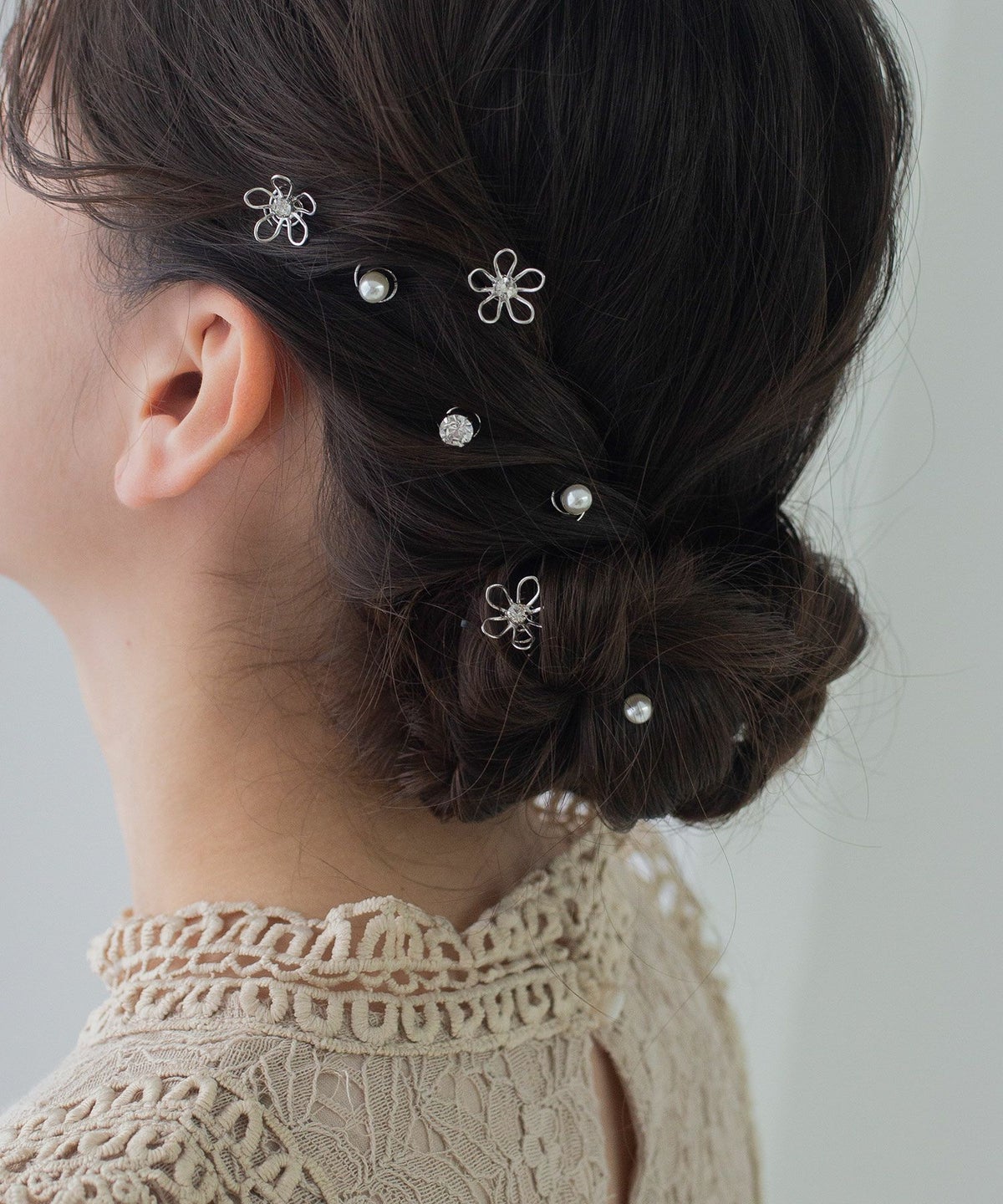 メタルフラワーヘアビジューセット