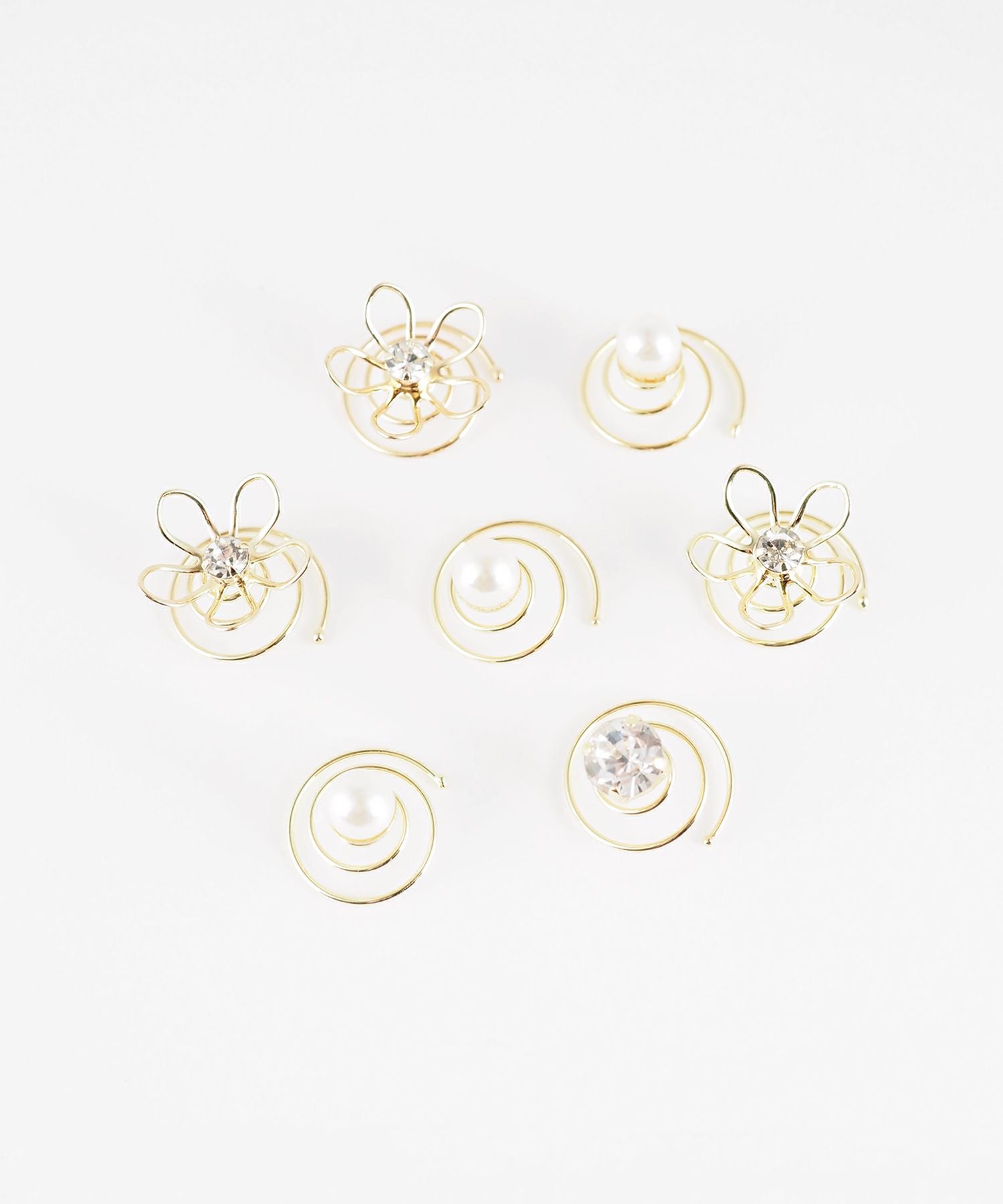 メタルフラワーヘアビジューセット