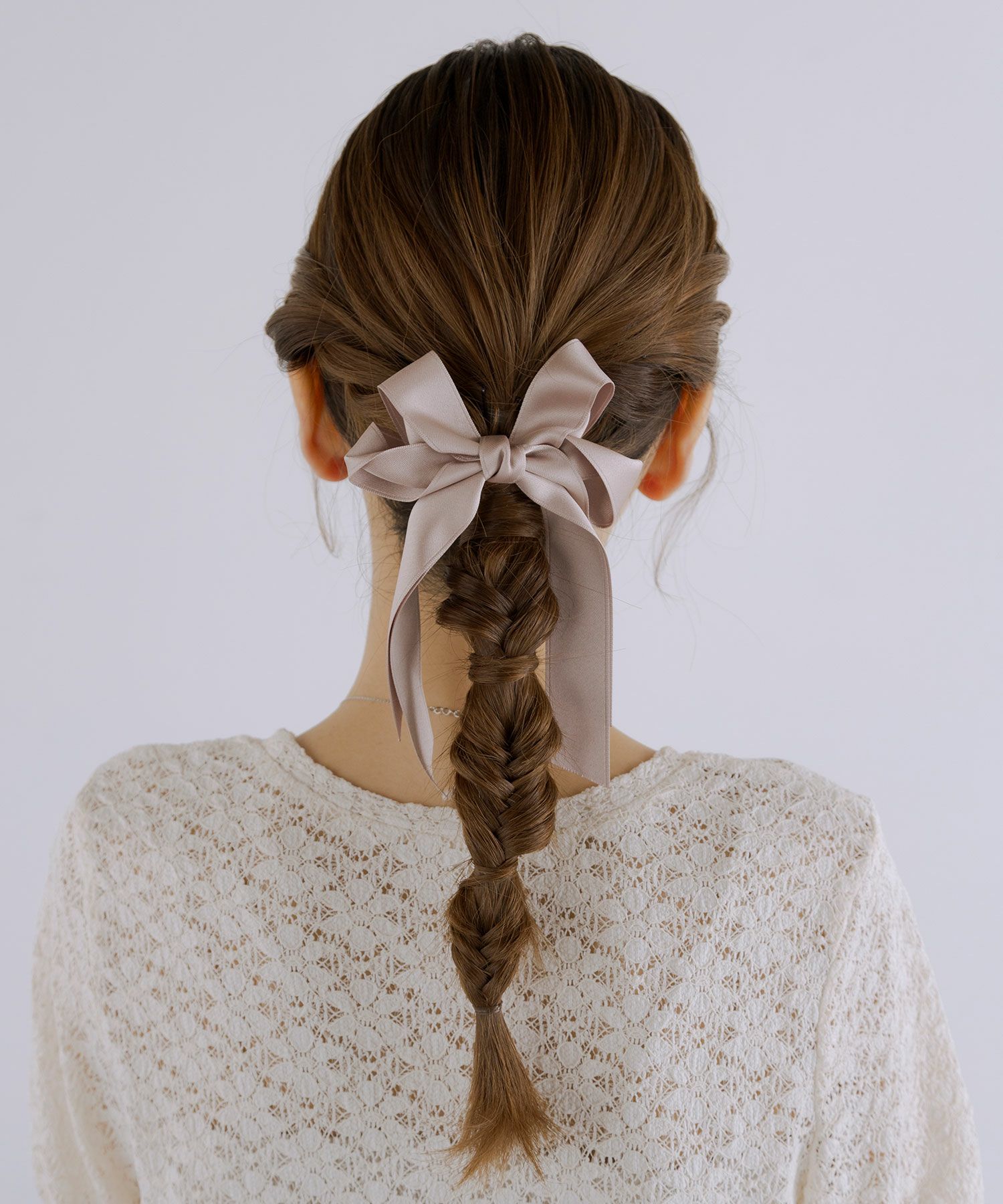 サテンリボンポニーフック