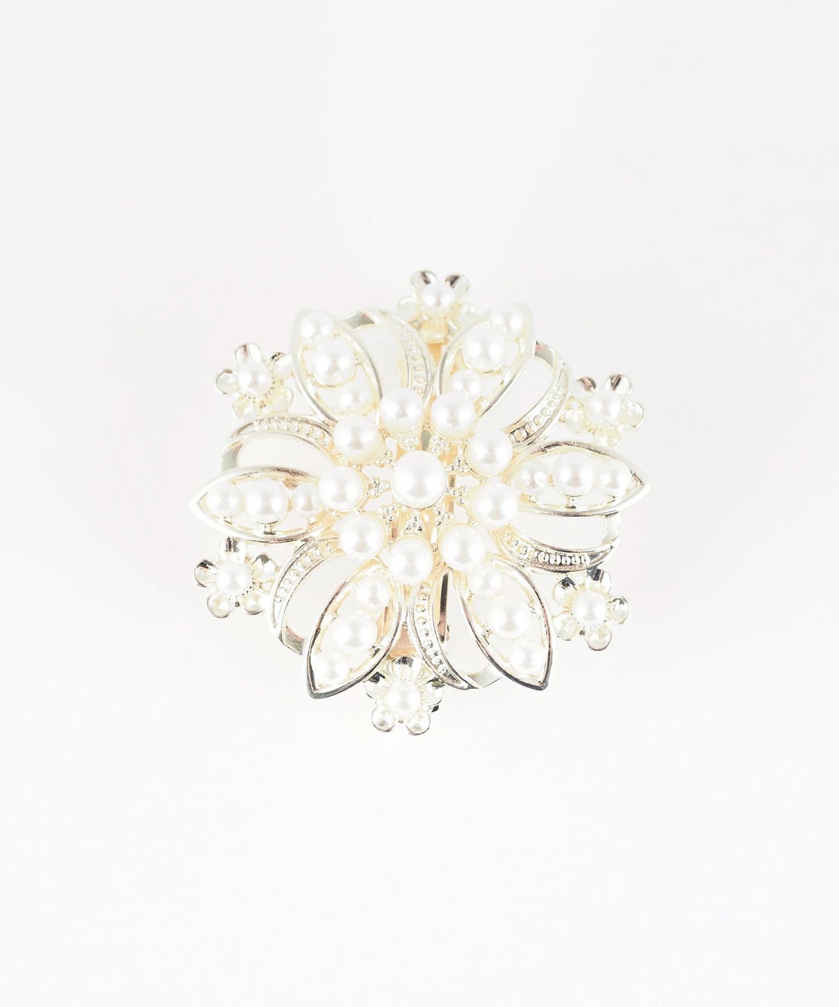 メタルフラワーパールバレッタ