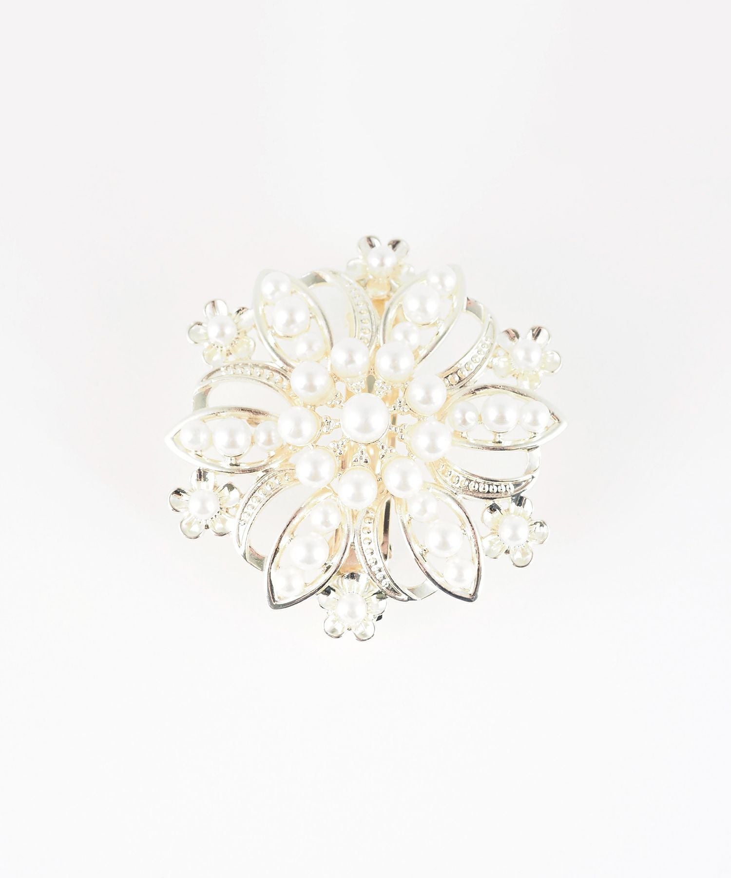 メタルフラワーパールバレッタ