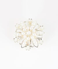 メタルフラワーパールバレッタ