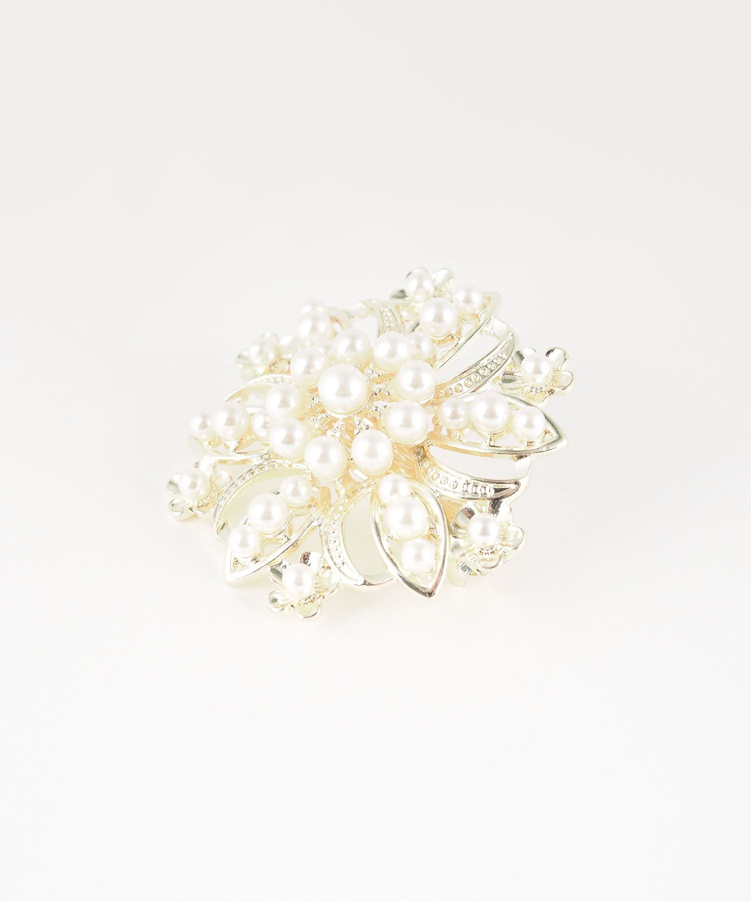 メタルフラワーパールバレッタ