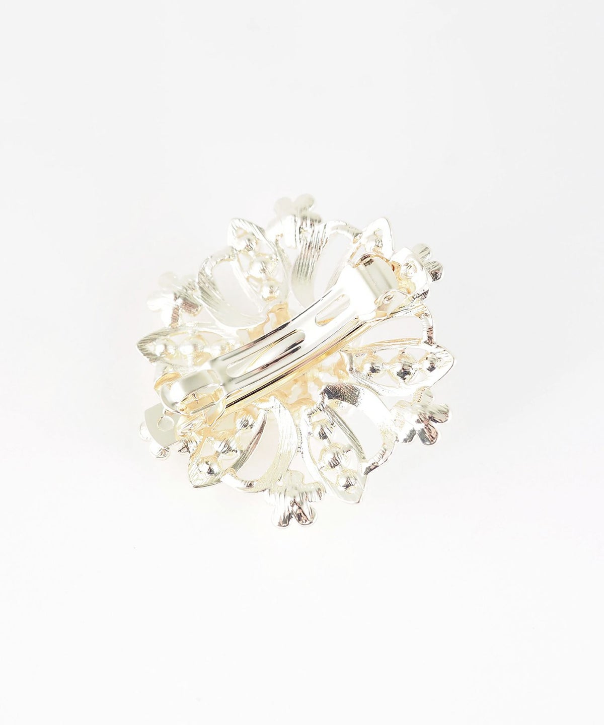 メタルフラワーパールバレッタ