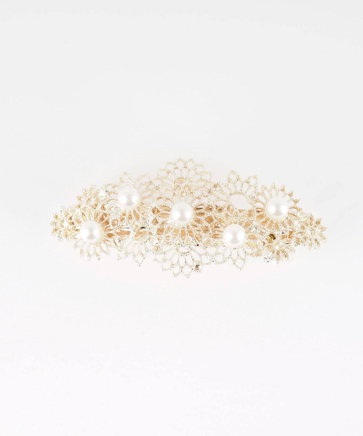 レースフラワーパールバレッタ