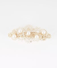 レースフラワーパールバレッタ