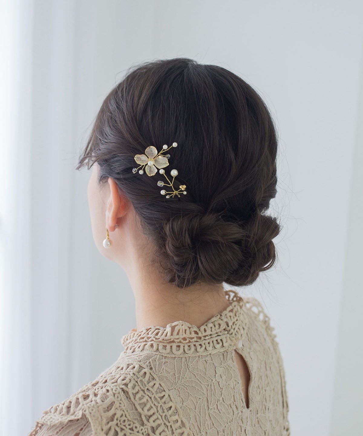 メタルフラワービーズUピン2Pセット