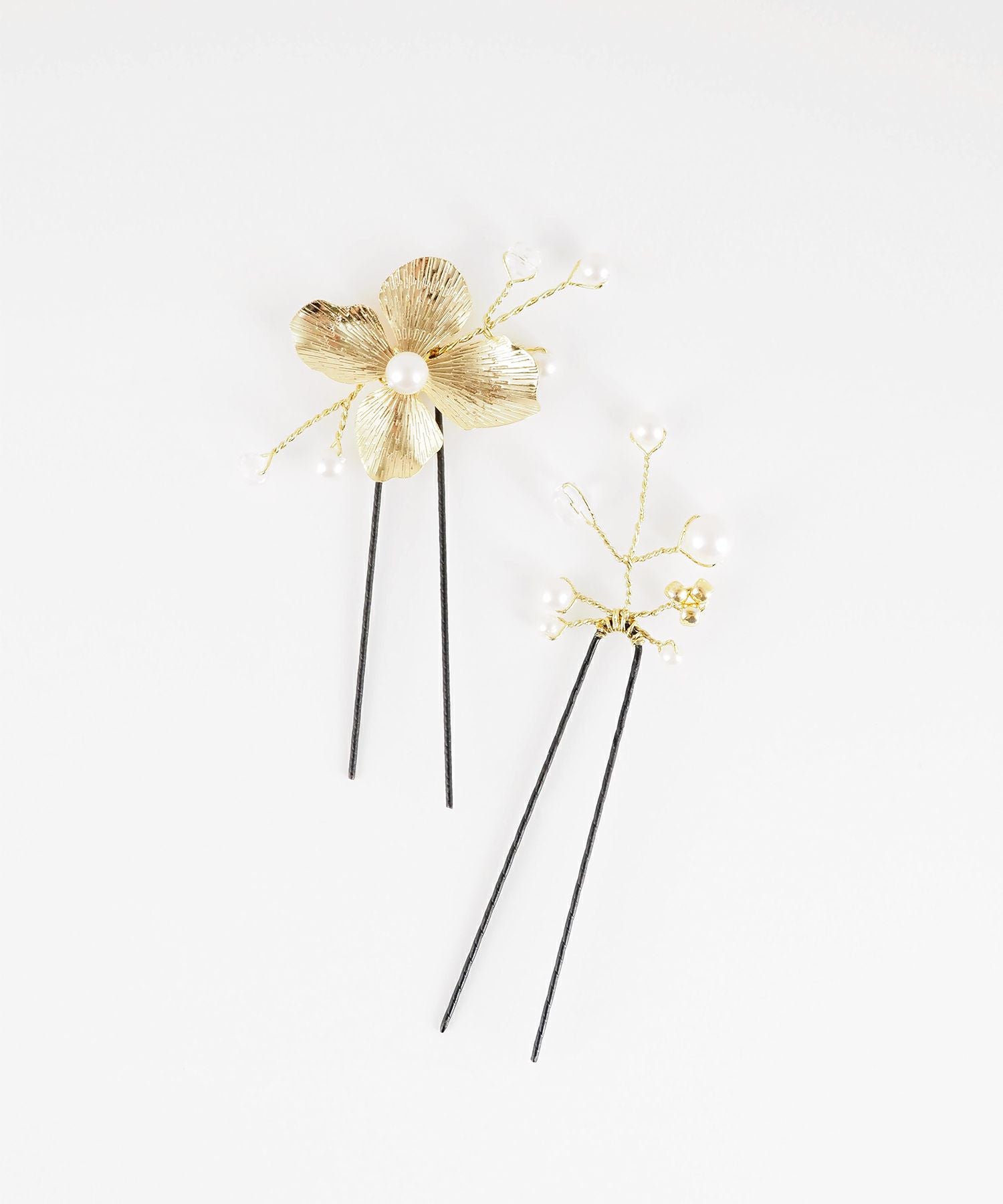 メタルフラワービーズUピン2Pセット