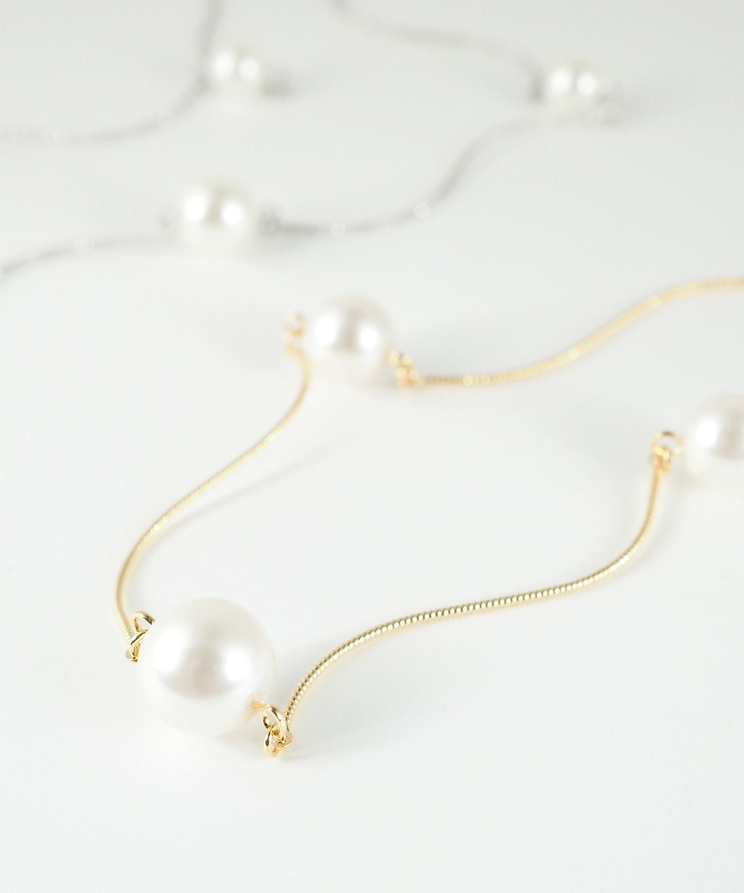 ステーションパールウェーブネックレス