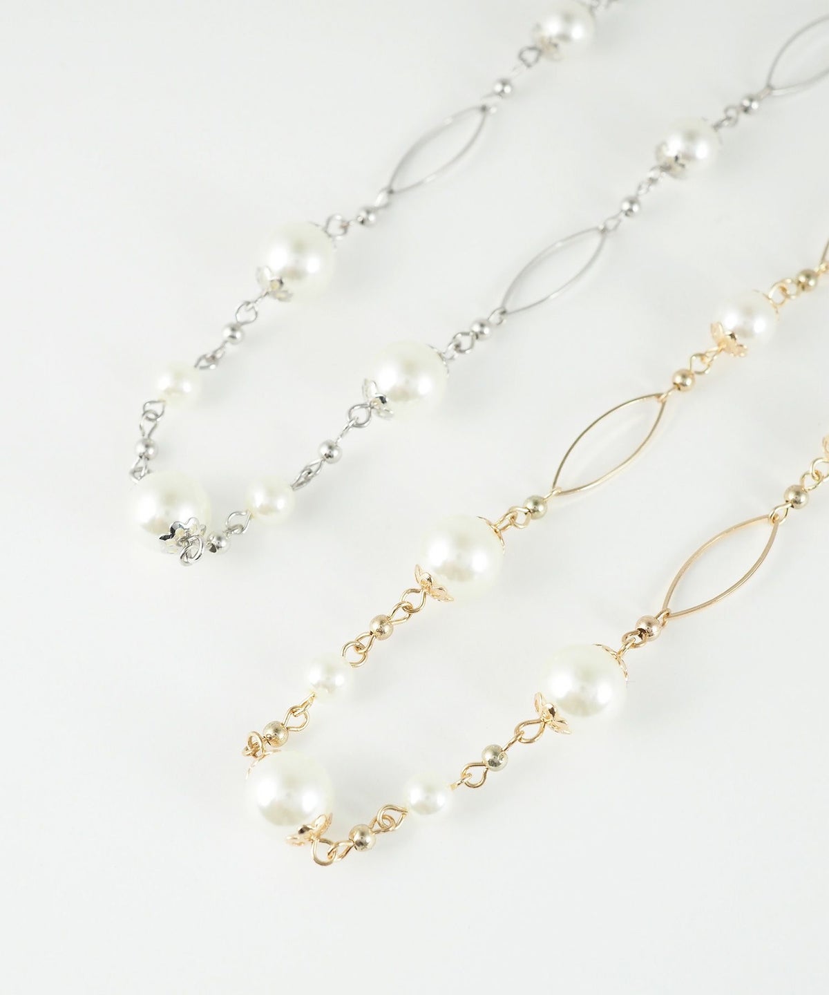 ステーションパールデザインチェーンネックレス