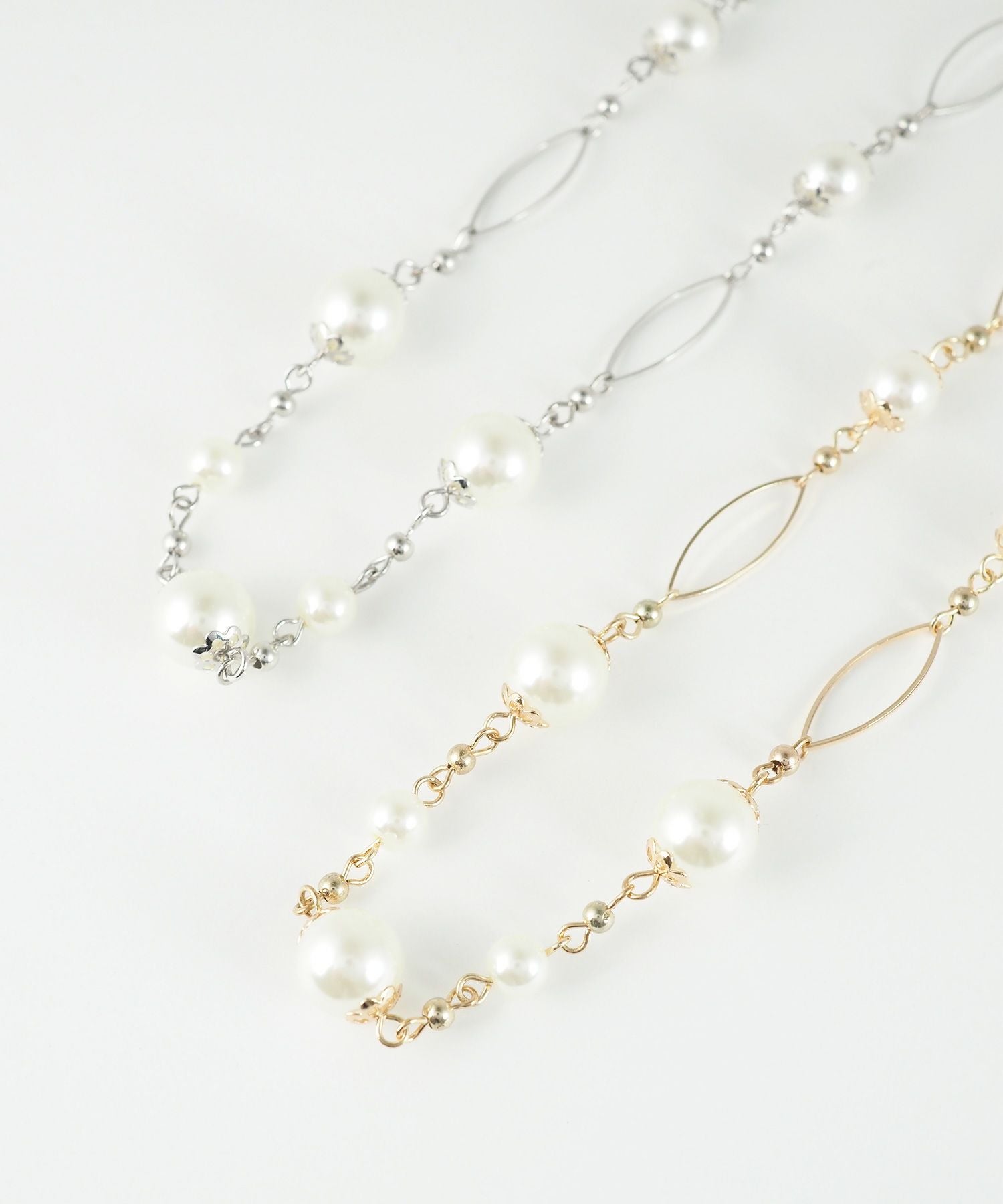 ステーションパールデザインチェーンネックレス