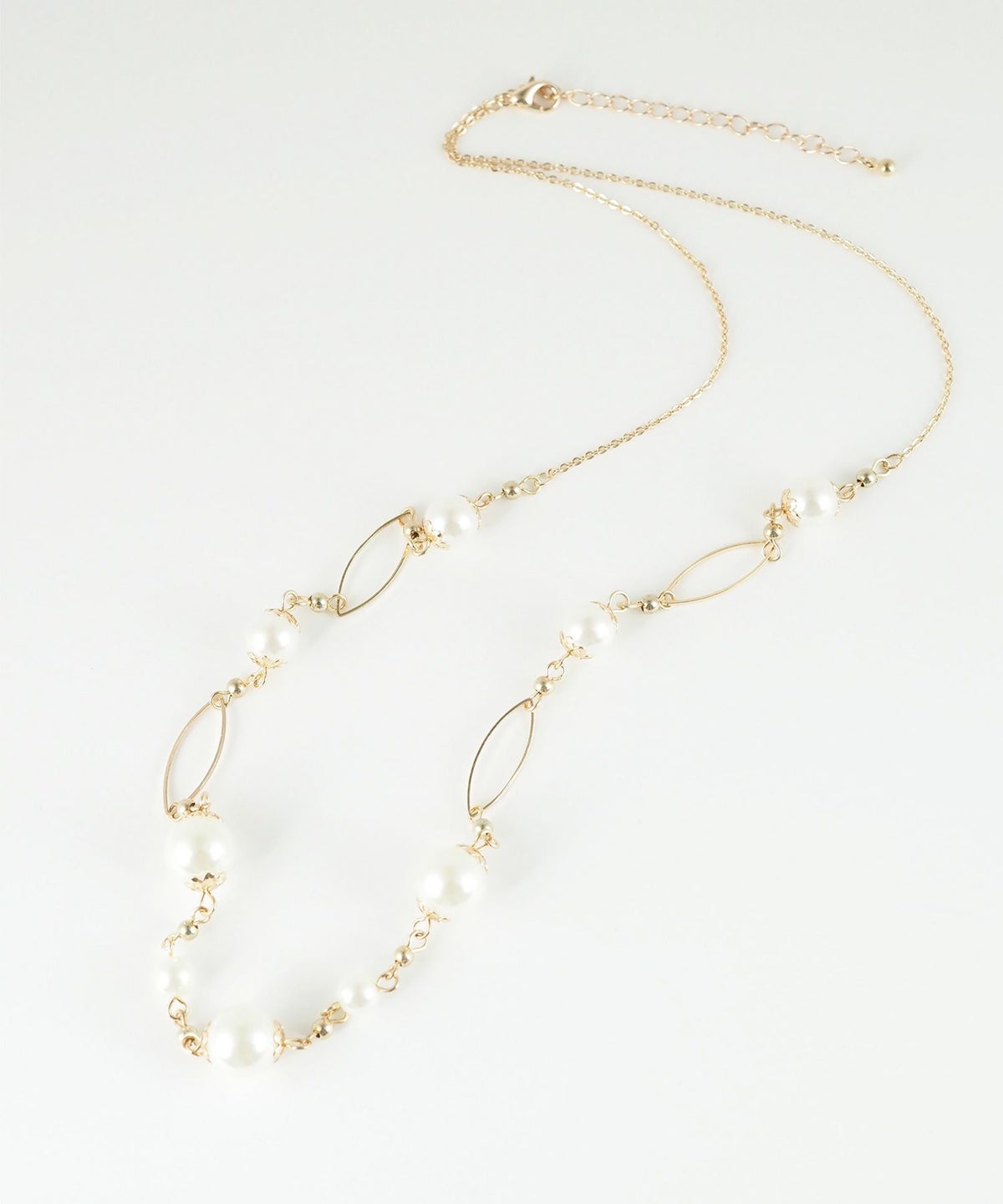 ステーションパールデザインチェーンネックレス