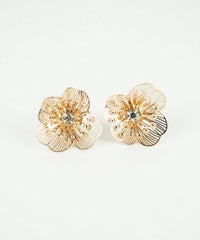 透かしフラワーチタンポストピアス