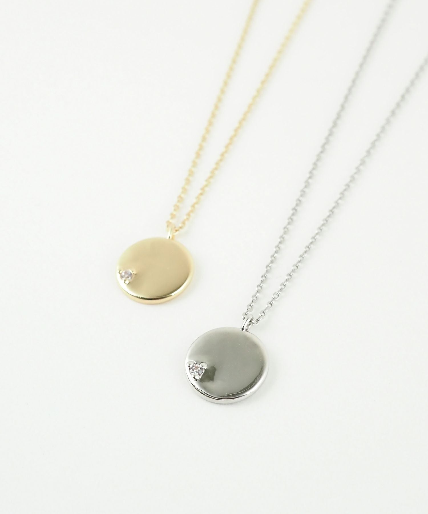 ワンポイントストーンサークルプチペンダント【MUK】