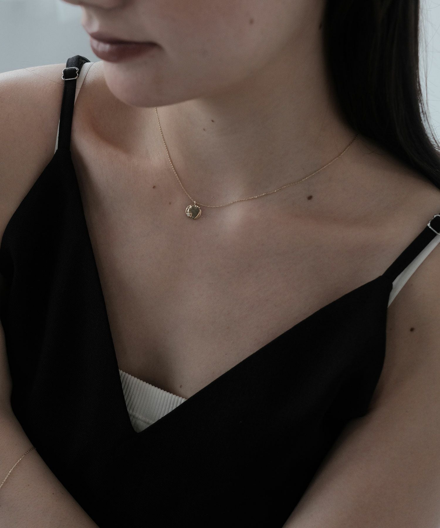 ワンポイントストーンサークルプチペンダント【MUK】