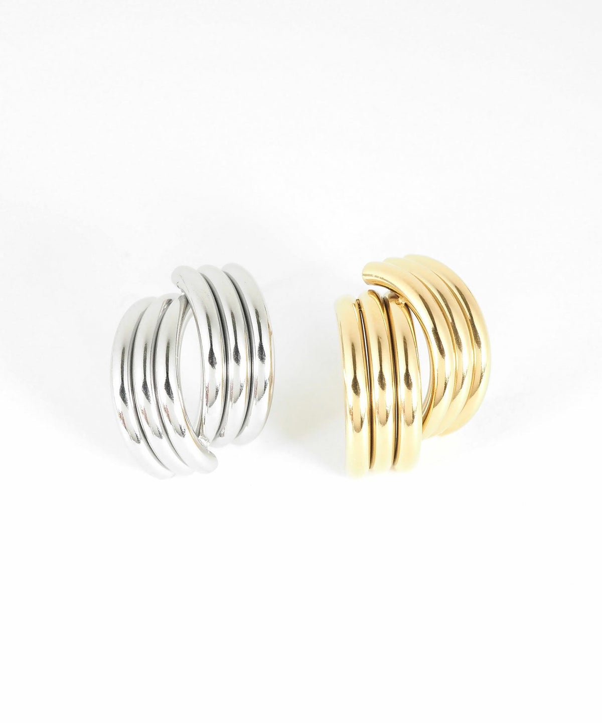 トリプルラインクロスステンレスピアス