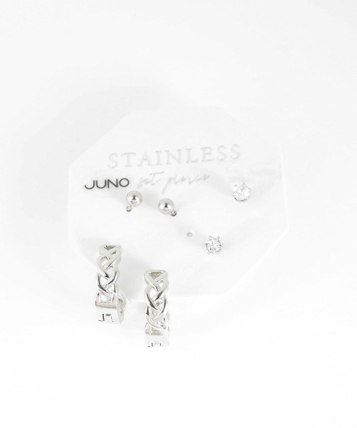 クロスラインフープセットステンレスピアス