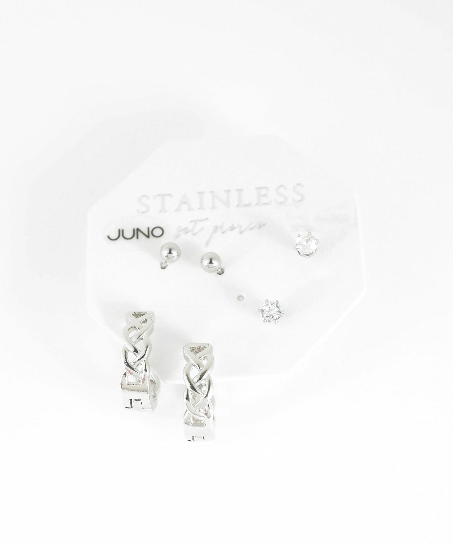 クロスラインフープセットステンレスピアス