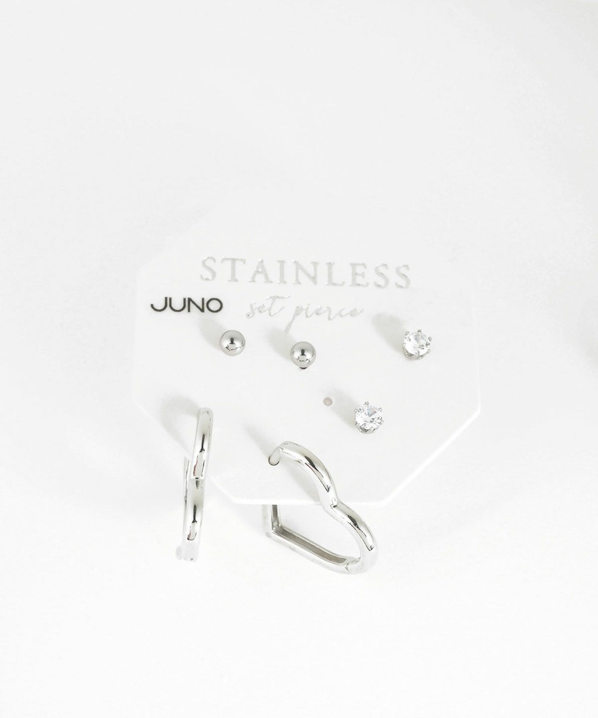 ハートフレームセットステンレスピアス