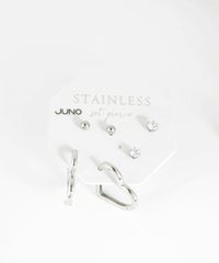 ハートフレームセットステンレスピアス